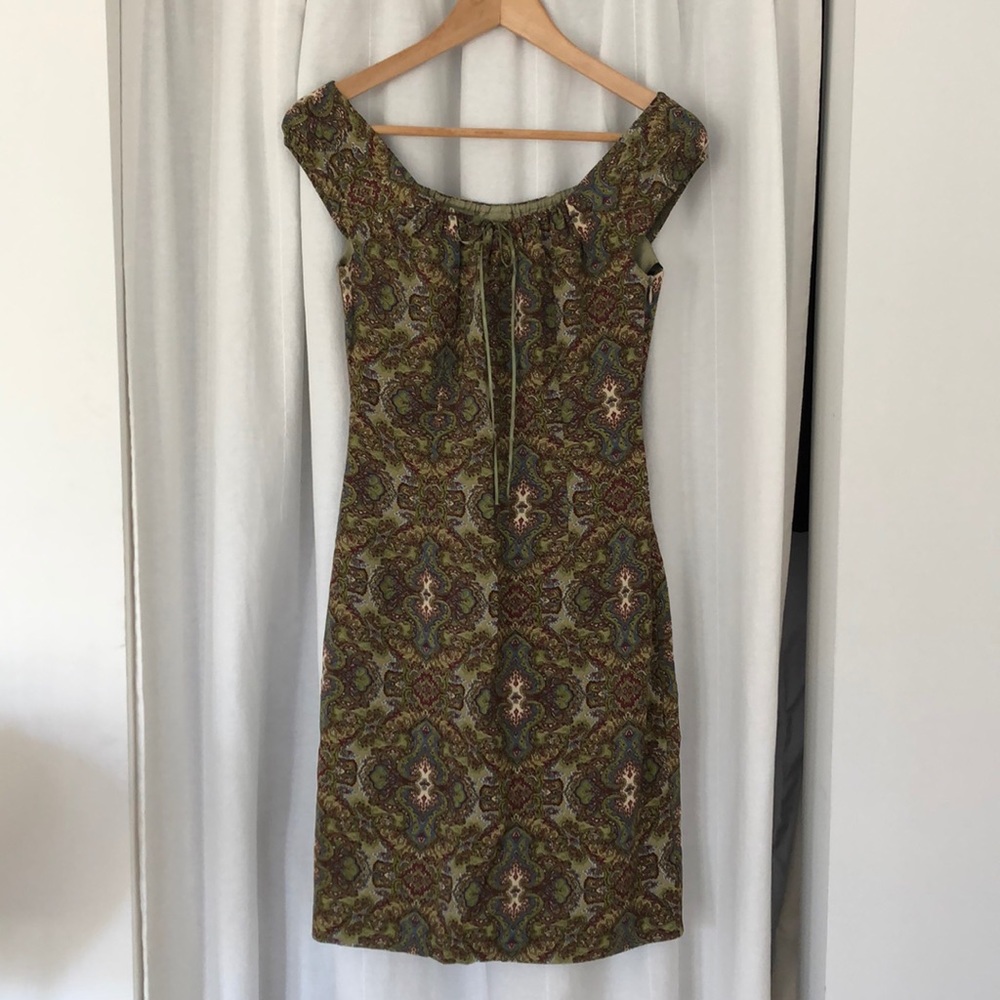 ABS by Allen Schwartz paisley print dress size 4 VINTAGE 1990s
